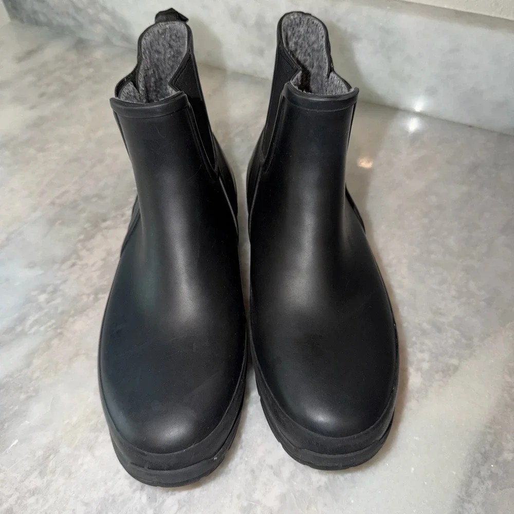 Bogs Amanda Chelsea Waterproof Rain Boots‎ Black Womens Size 9